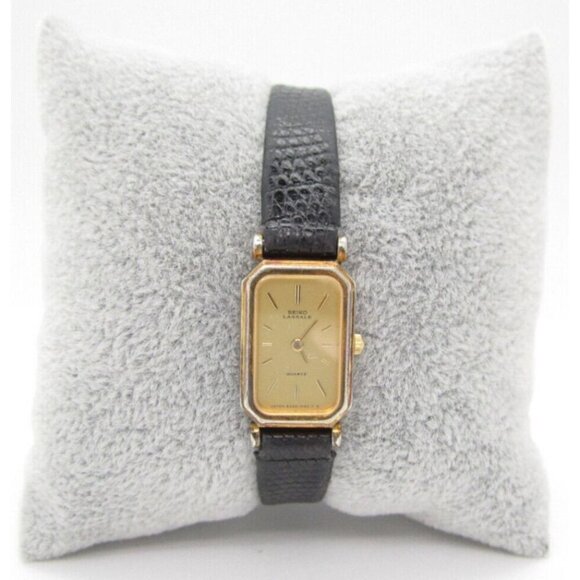 Women Seiko Lassale Tank Style Quartz WR Analog 15mm Dial Watch (F617) 8420-5839 - Picture 1 of 8